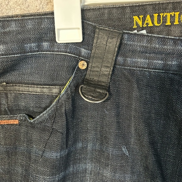 Nautica Mens Dark Blue Straight Fit Stretch Denim  Size 40x32 Y2K Grunge - Picture 3 of 8